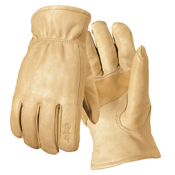 Wells Lamont 1150 Grips® Grain Cowhide Leather Driver Gloves w/ Palm Patch